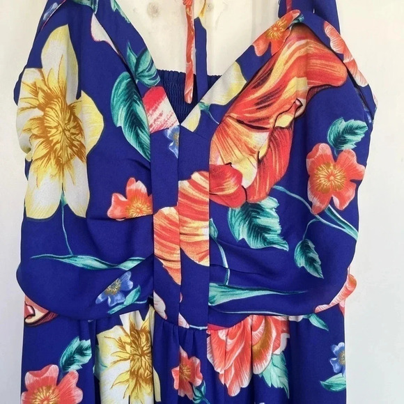 Moulinette Soeurs  (Anthropologie) Anona Blue Floral Midi size 4 - Picture 6 of 9